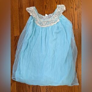 Vintage GAYMODE Penney's Blue Babydoll Lingerie Nightie with Lace  Size M